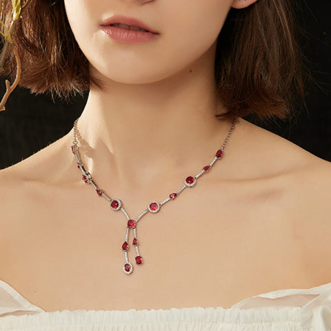 Red Zirconia Necklace