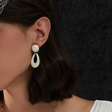 White Minimalist Earrings