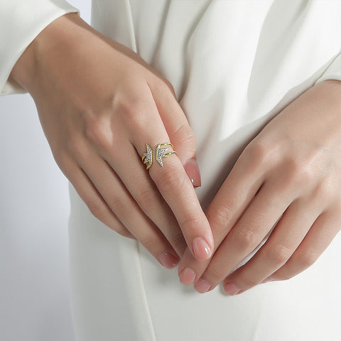 Champagne Gold Symmetrical Opening Ring on Both Sides