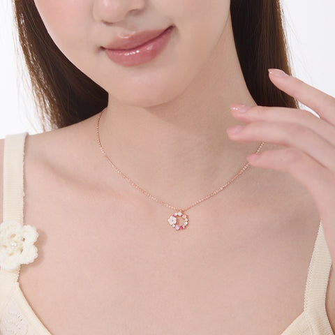 Pink Flower Necklace