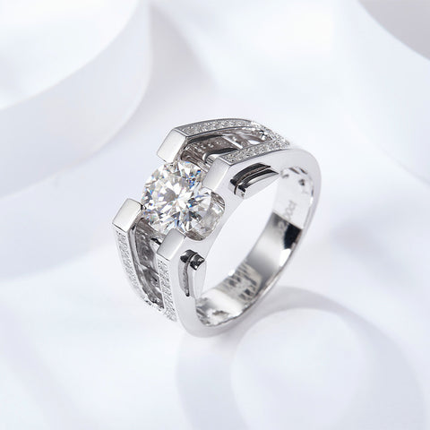 2 Carat Moissanite Deluxe Fine Men's Ring