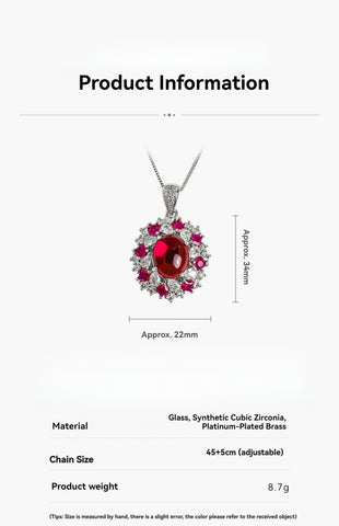 Pink French Zirconia Pendant Necklace