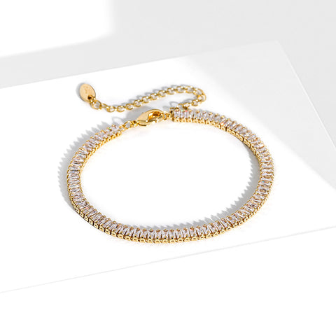 Champagne Gold White Zirconia Bracelet