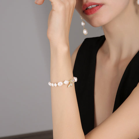 Fishtail baroque pearl bracelet women