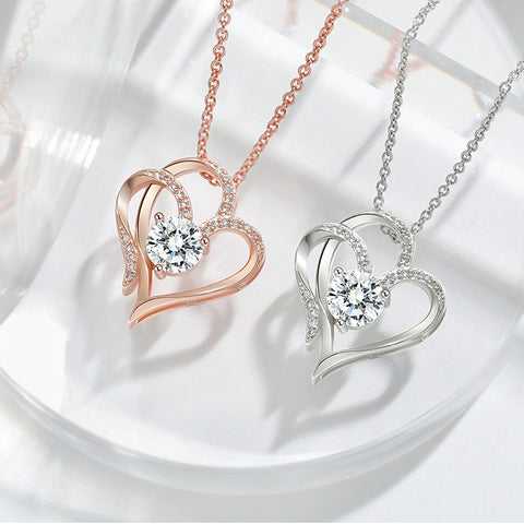 Double Heart Pendant Necklace