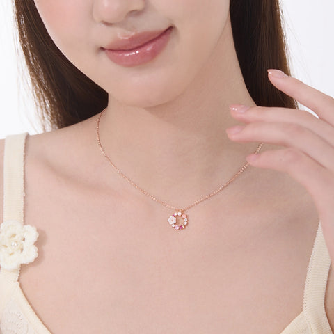 Pink Flower Necklace