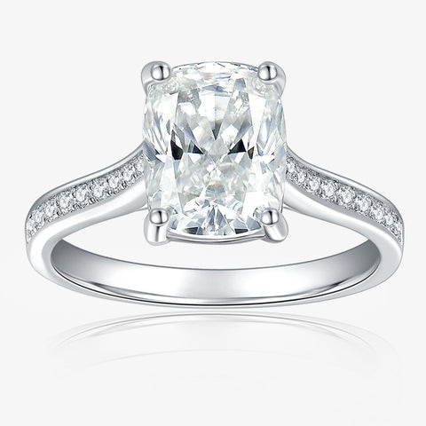 Baguette Cushion 3 Carat Moissanite Fine Ring