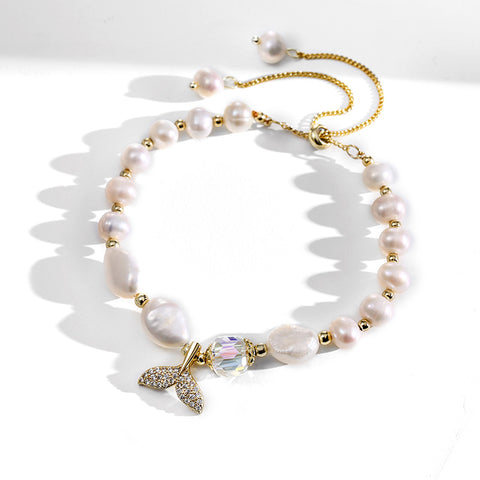 Fishtail baroque pearl bracelet women