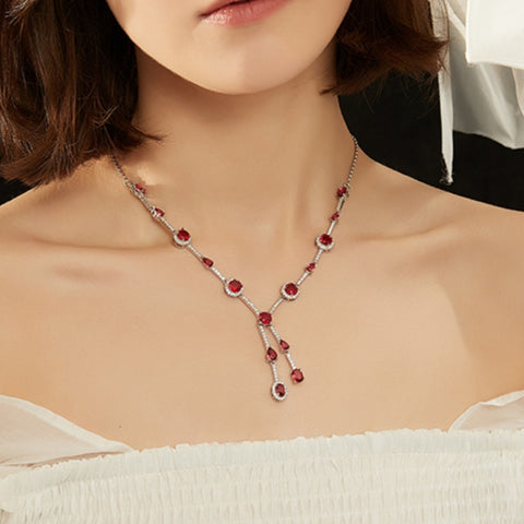 Red Zirconia Necklace