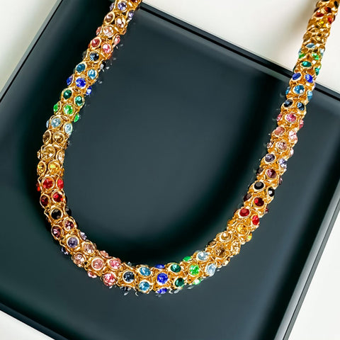 Coloured Artificial Crystal Necklace