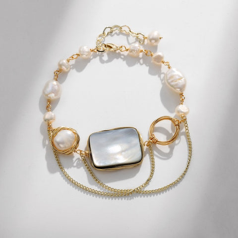 Baroque Pearl Shell Bracelet