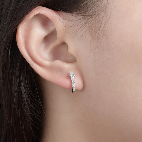 Moissanite Drops 3.5mm U-Shaped Snake Bone Stud Earrings