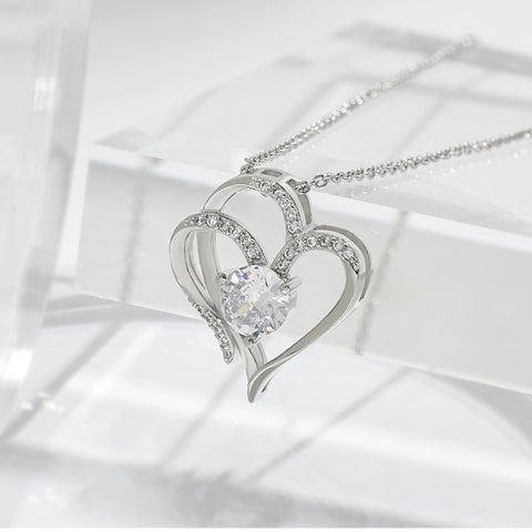 Double Heart Pendant Necklace