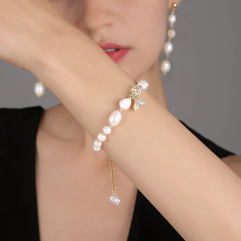 Fishtail baroque pearl bracelet women