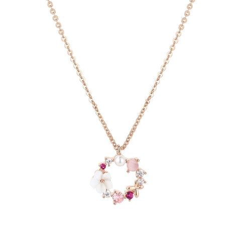 Pink Flower Necklace