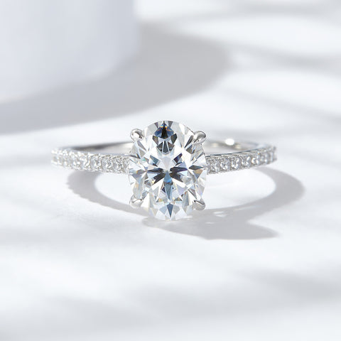 2 Ct Moissanite Dove Egg Engagement Ring