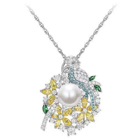 Larkspur Zirconia pearl necklace