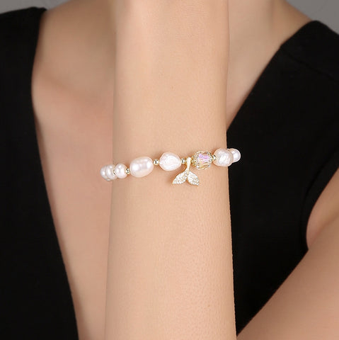 Fishtail baroque pearl bracelet women