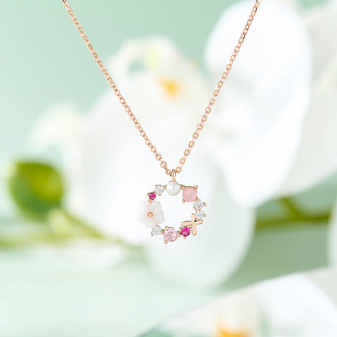 Pink Flower Necklace