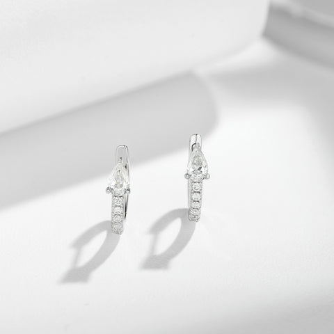 Moissanite Drops 3.5mm U-Shaped Snake Bone Stud Earrings