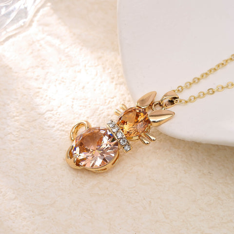 Crystal Cat Necklace