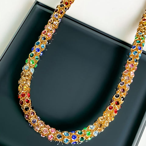 Coloured Artificial Crystal Necklace