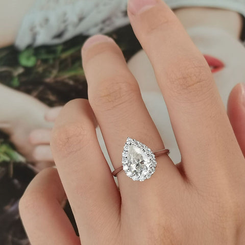 Teardrop Moissanite 1.5 Carat Ring