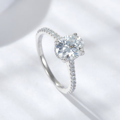 2 Ct Moissanite Dove Egg Engagement Ring