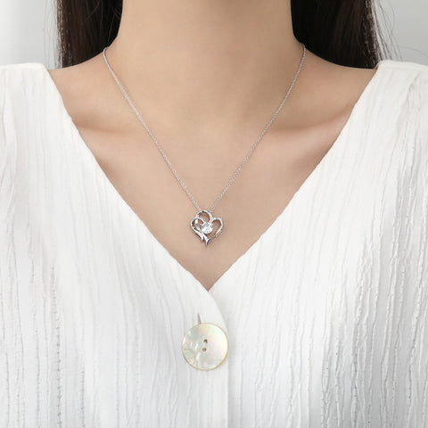 Double Heart Pendant Necklace