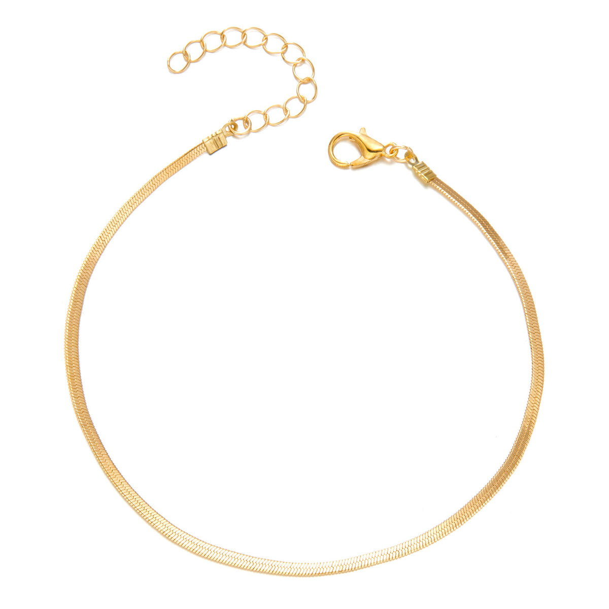 Gold Simple Flat Anklet