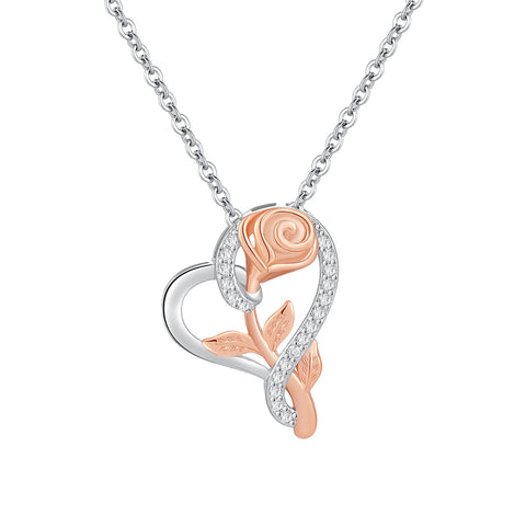 Rose Heart Wrap Necklace