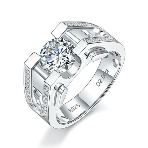 2 Carat Moissanite Deluxe Fine Men's Ring