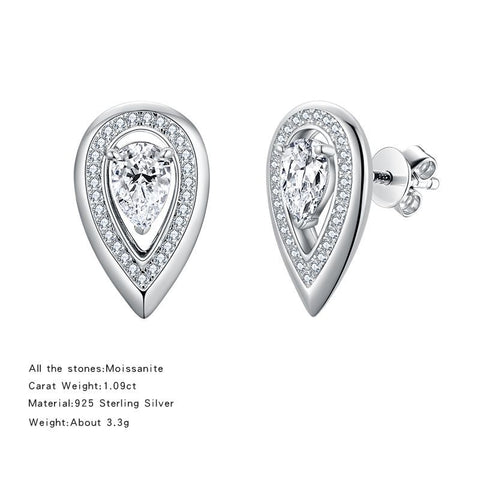 1Ct Drop Moissanite Earrings