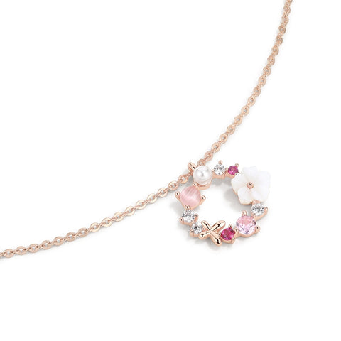 Pink Flower Necklace