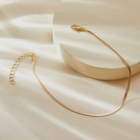 Gold Simple Flat Anklet