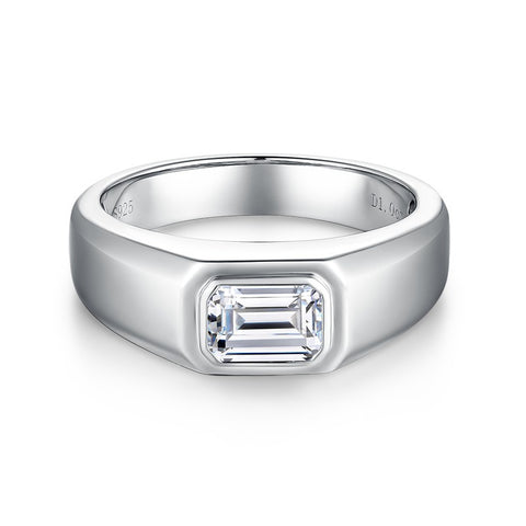 1 Carat Moissanite Simple Mens Ring