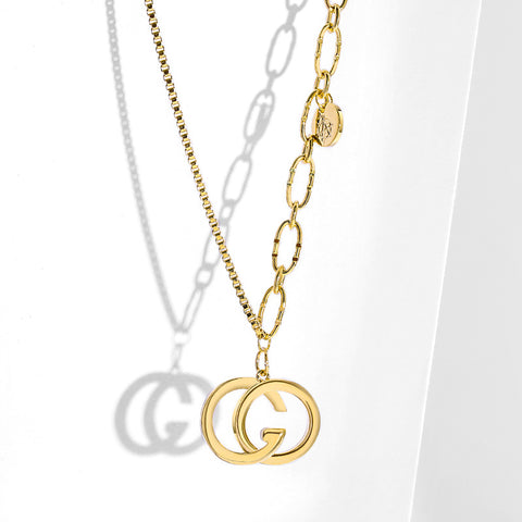 Champagne Gold GO Pendant Necklace