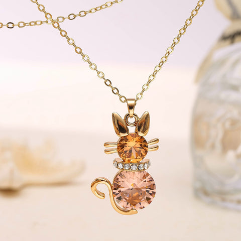 Crystal Cat Necklace