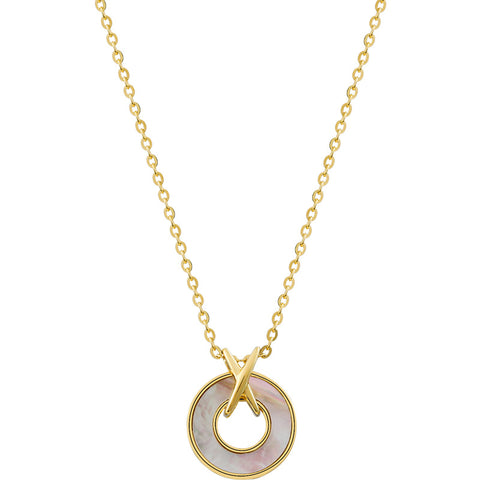 Golden s925 Silver with Round Pendant Necklace