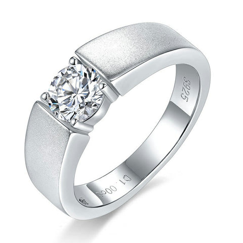 1 Carat Moissanite Frosted Simple Mens Ring