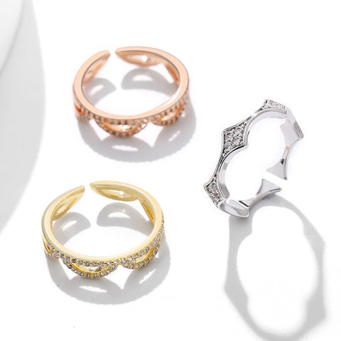 Set of 3 Stacked Open Rings in Three Colors