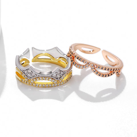 Set of 3 Stacked Open Rings in Three Colors