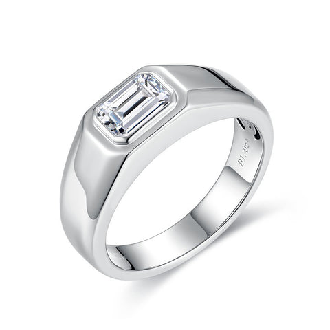 1 Carat Moissanite Simple Mens Ring