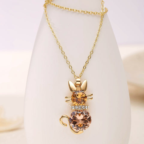 Crystal Cat Necklace