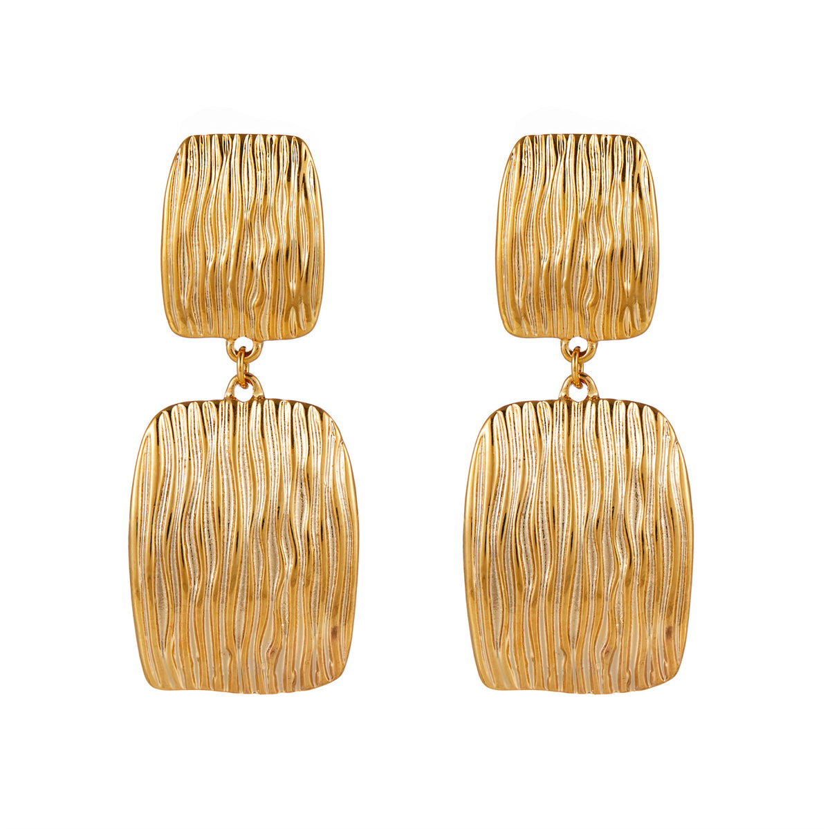 Vintage Brushed Textured Metal Earrings