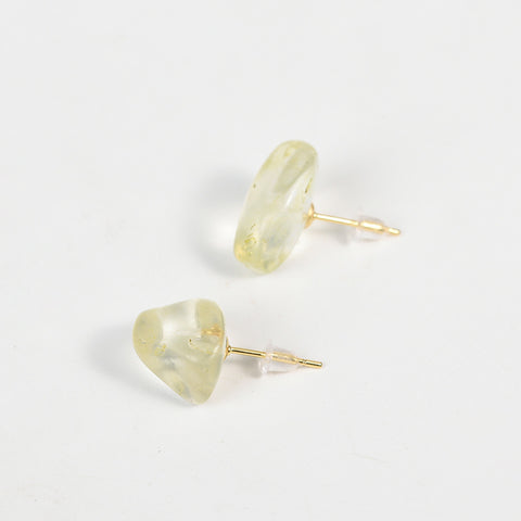 Natural Crystal Polished Random Shape Earrings