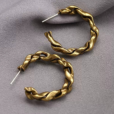 Vintage C-Shaped Metal Earrings