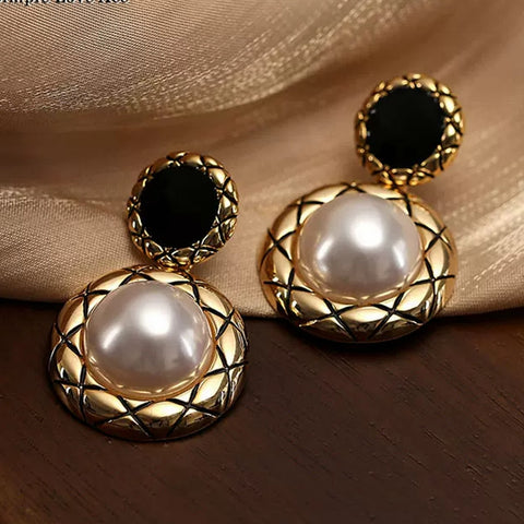 Vintage Gold Textured Earrings