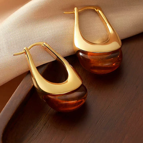 Sensational Amber U-shaped Earrings