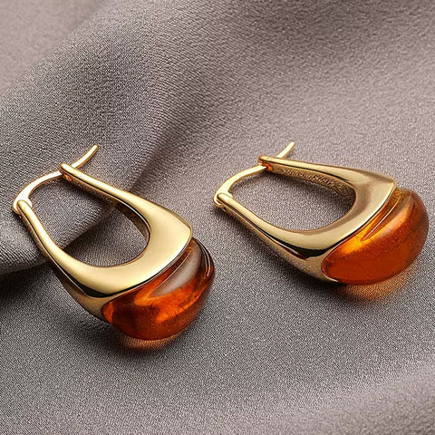 Sensational Amber U-shaped Earrings